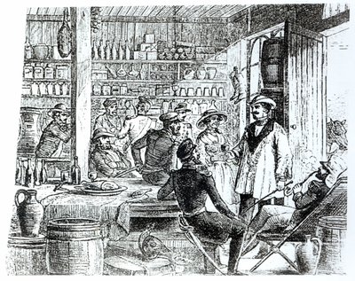 The Meeting of Mary Seacole and Alexis Soyer in her hotel bar by English School